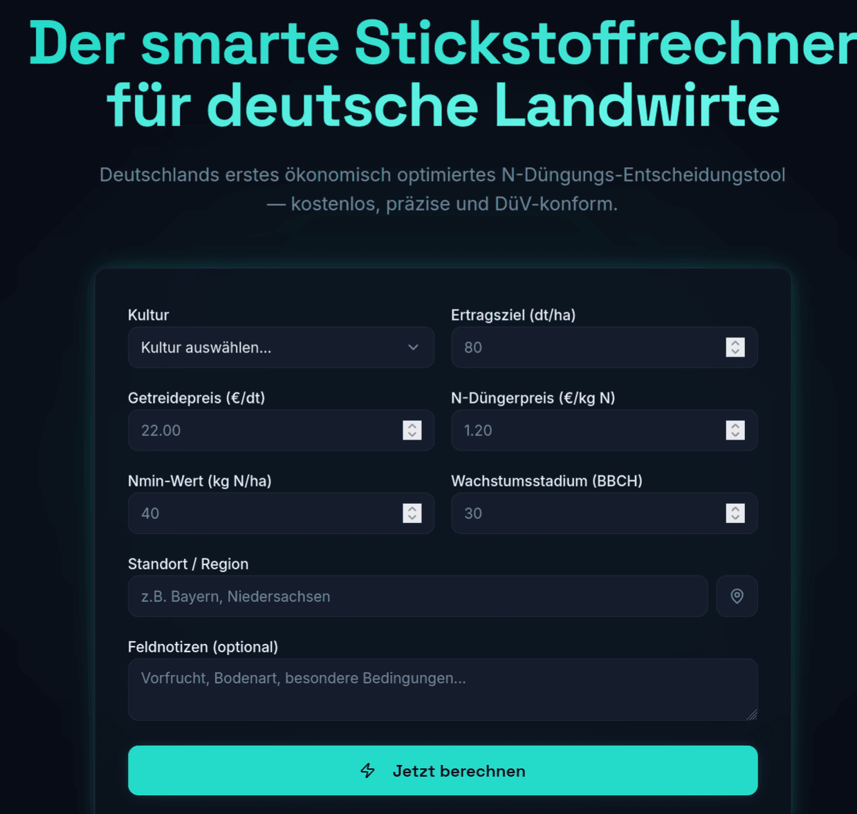 NRate.farm — Smart Nitrogen Calculator for Farmers